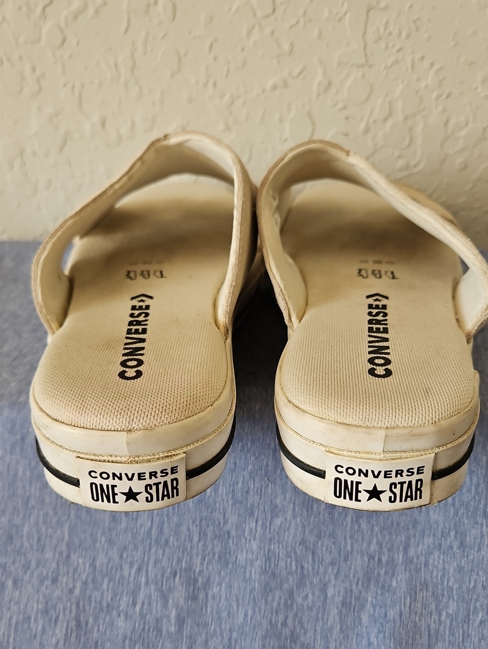 Converse Women’s One Star Egret Cream Cross-Strap Platform Mules, Size 10 - Picture 7 of 10